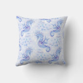 霜の海の馬 ラベンダー柄 クッションカバー クッション (裏面)