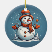 霜の降りたおもしろい セラミックオーナメント (裏面)