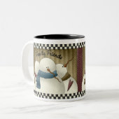 霜の降りたなおよび友人のマグ ツートーンマグカップ (正面左)