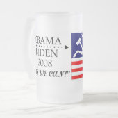 霜の降りたなオバマBiden2008 フロストグラスビールジョッキ (正面左)