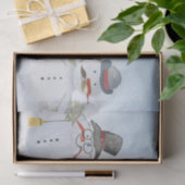 霜の降りたな雪だるま及び友人の冬の雪場面 薄葉紙 (ギフト)