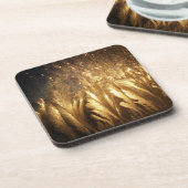 霜の降りたな青銅色にされたコースター コースター (左側)