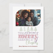 霜の降りたような Berry 現代レトロ ドゥードル クリスマス フォト (正面)