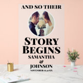 霜の降りたアクリル結婚の物語が始まる アクリルサイン (ウェディング)