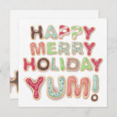 霜の降りたクリスマスのクッキーベーキングギフトホリデーカード シーズンカード (正面/裏面)