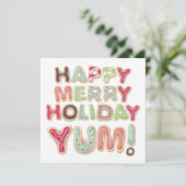 霜の降りたクリスマスのクッキーベーキングギフトホリデーカード シーズンカード (スタンド正面)