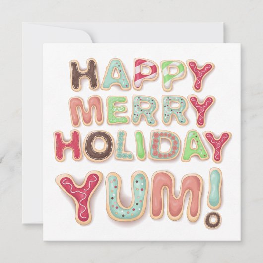 霜の降りたクリスマスのクッキーベーキングギフトホリデーカード シーズンカード (正面)