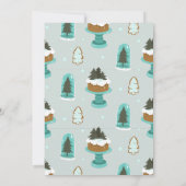 霜の降りたクリスマスケーキ |ホリデーパーティー招待状 (裏面)