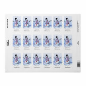 霜の降りたクリスマスプレゼント ラベル (フルシート)