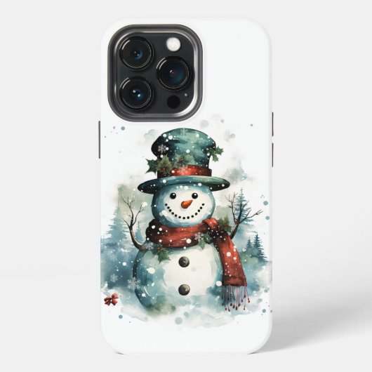 ❄️📱霜の降りたクール雪だるまiPhoneケース📱 ❄️ iPhoneケース (裏面)