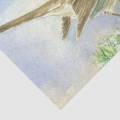 霜の降りたジュニパーの枝にロビンの鳥 薄葉紙 (詳細)