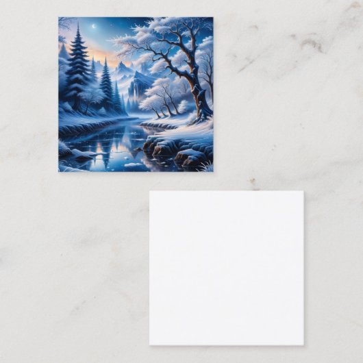 霜の降りたスターダストの冬は魔法だ。空気が合う スクエア名刺 (正面/裏面)
