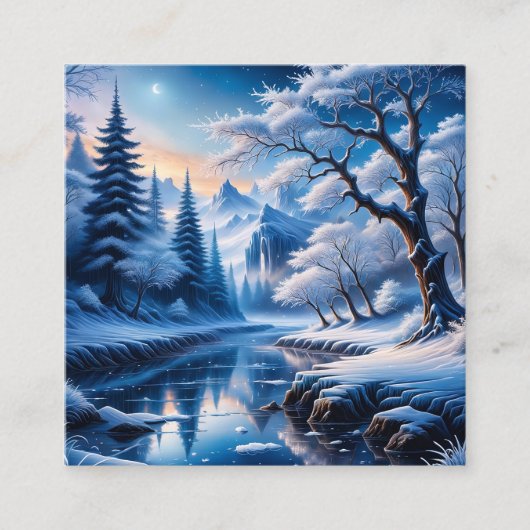 霜の降りたスターダストの冬は魔法だ。空気が合う スクエア名刺 (正面)