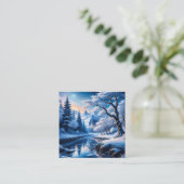 霜の降りたスターダストの冬は魔法だ。空気が合う スクエア名刺 (スタンド正面)