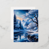 霜の降りたスターダストの冬は魔法だ。空気が合う 箔シーズンポストカード (正面/裏面)