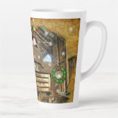 霜の降りたヴィンテージGMCトラックのクリスマス走 カフェラテマグ (右)