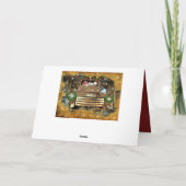 霜の降りたヴィンテージGMCトラックのクリスマス走 シーズンカード (裏面)