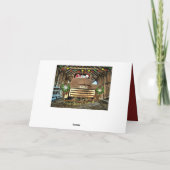 霜の降りたヴィンテージGMCトラックのクリスマス走 シーズンカード (裏面)