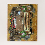 霜の降りたヴィンテージGMCトラックのクリスマス走 ジグソーパズル (縦)