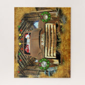 霜の降りたヴィンテージGMCトラックのクリスマス走 ジグソーパズル (縦)