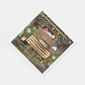 霜の降りたヴィンテージGMCトラックのクリスマス走 スタンダードランチョンナプキン (角)