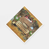 霜の降りたヴィンテージGMCトラックのクリスマス走 スタンダードランチョンナプキン (角)