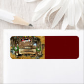 霜の降りたヴィンテージGMCトラックのクリスマス走 ラベル (インサイチュ)