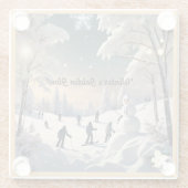 霜の降りた冬の朝 ガラスコースター (裏面)