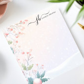 霜の降りた冬の水彩画パーソナライズノート ノートパッド