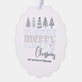 霜の降りた冬の落書き 楽しいクリスマス 記念品 オーナメントカード (左)