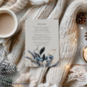 霜の降りた冬フローラ結婚情報カード エンクロージャーカード