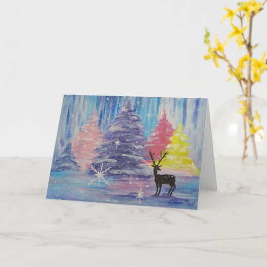 霜の降りた冬 カード (黄色い花)