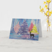 霜の降りた冬 カード (黄色い花)