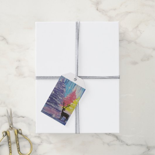 霜の降りた冬 ギフトタグ (より糸付き)