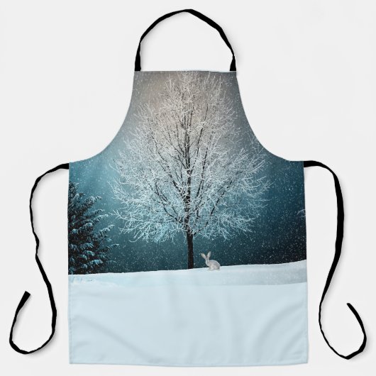霜の降りた夕べの木 エプロン (正面)