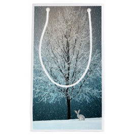 霜の降りた夕べの木 スモールペーパーバッグ