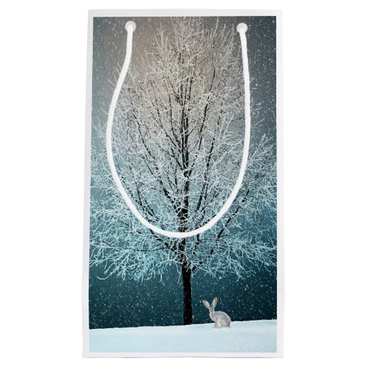 霜の降りた夕べの木 スモールペーパーバッグ (正面)