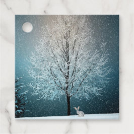 霜の降りた夕べの木 フェイバータグ