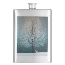 霜の降りた夕べの木 フラスク