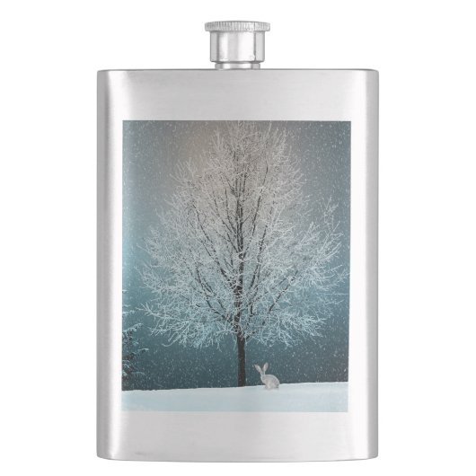 霜の降りた夕べの木 フラスク (正面)