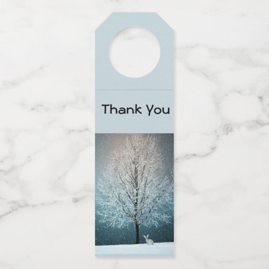 霜の降りた夕べの木 ボトルネックタグ (正面)