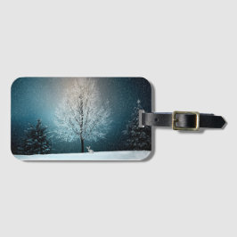 霜の降りた夕べの木 ラゲッジタグ