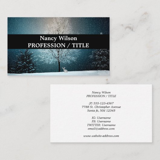 霜の降りた夕べの木 名刺 (正面/裏面)