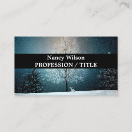 霜の降りた夕べの木 名刺