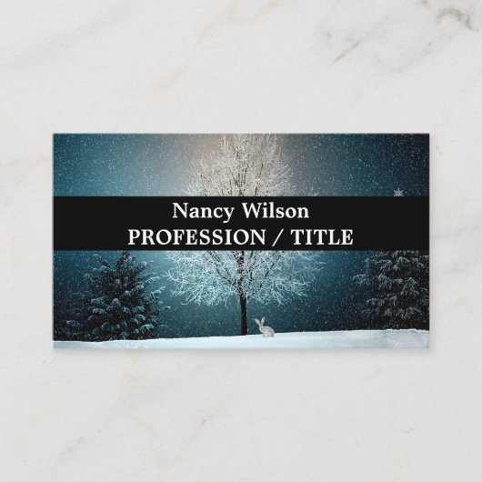 霜の降りた夕べの木 名刺 (正面)