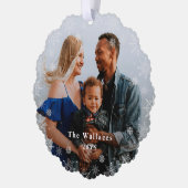 霜の降りた季節の写真オーナメントカード オーナメントカード (左)