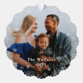 霜の降りた季節の写真オーナメントカード オーナメントカード (正面)