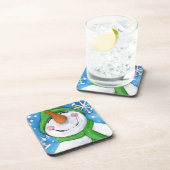 霜の降りた幸せな雪だるま コースター (右側)