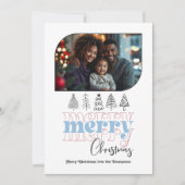 霜の降りた朝のモダン レトロ ドゥードル クリスマス フォト (正面)