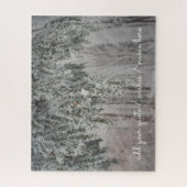 霜の降りた枝と雪をかぶった森 ジグソーパズル (縦)